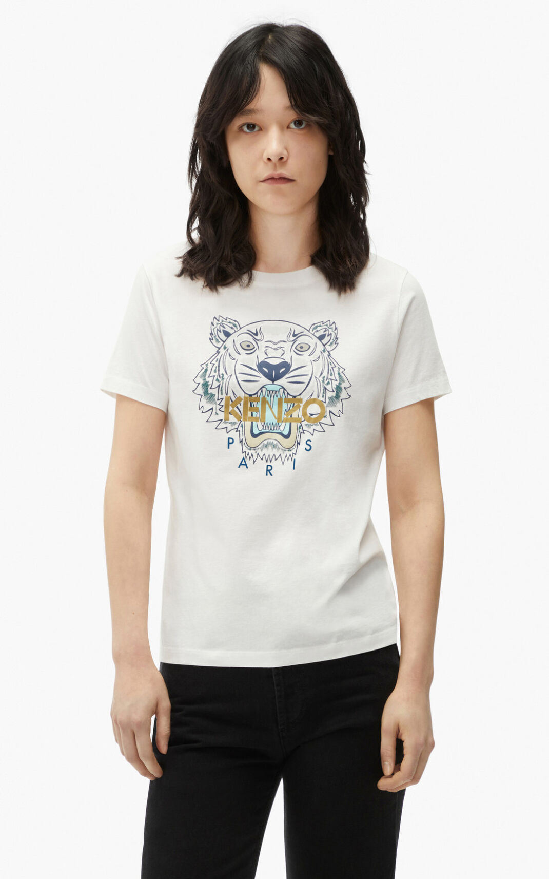 Kenzo Tiger Camisetas Mujer Blancas | 9041357-CX